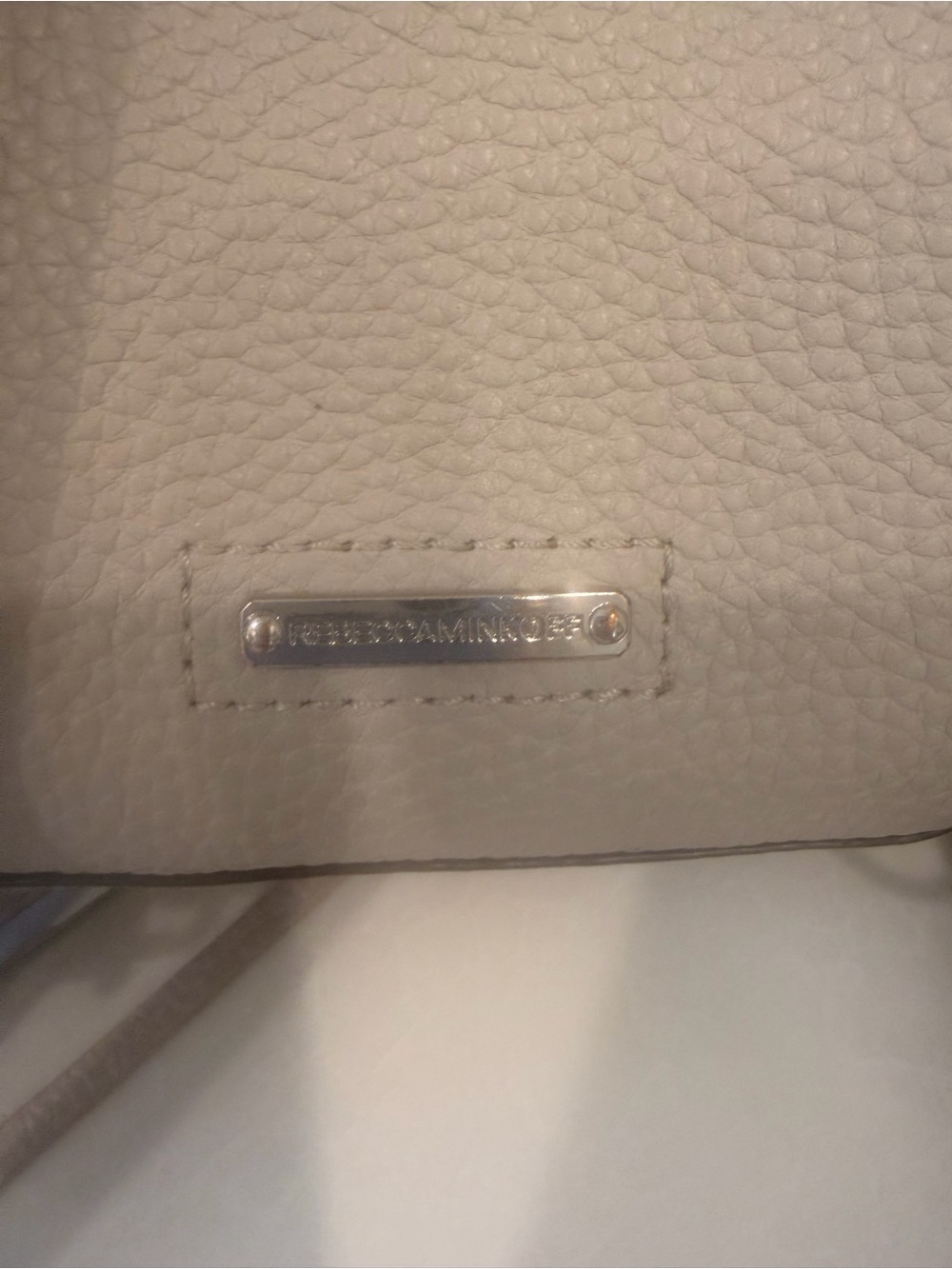 Rebecca Minkoff Pebbled light gray Mini Backpack Stud Accents Adjustable straps! - Picture 5 of 7